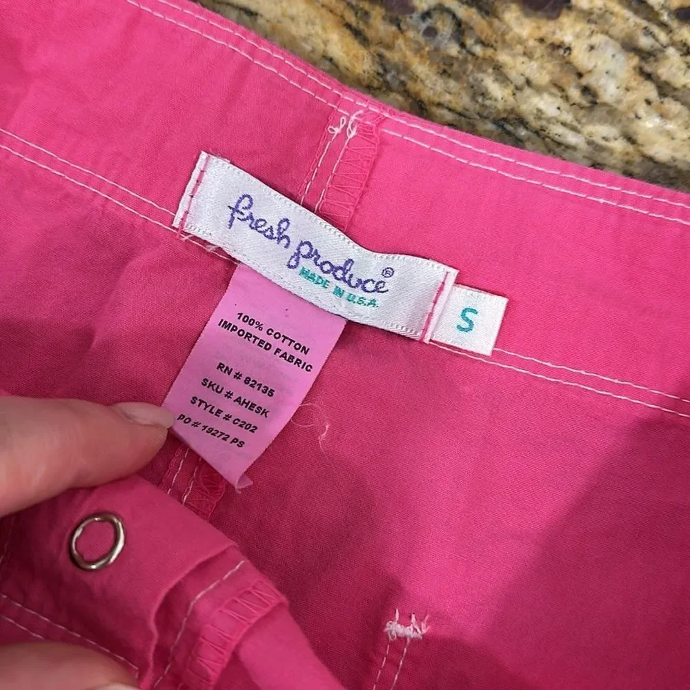 Fresh Produce Cotton Short Skirt With Pockets In Bright Pink Size S